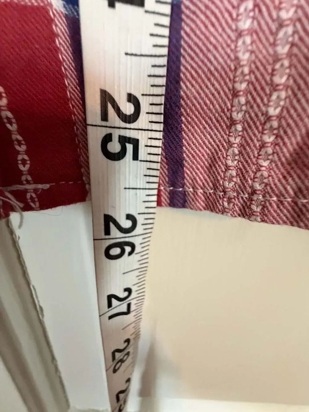 Alfred Dunner Women's Red and White Plaid 3/4 Sleeve Button-Down Top with Floral